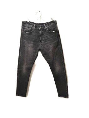 Levi’s 512 Slim Taper Black Jeans W34L32 Big E Leather Patch Normcore Streetwear